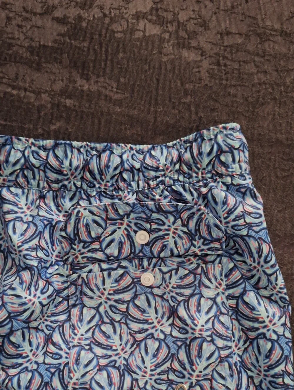 Peter Millar Light Blue Floral-Pattern Swim Trunks